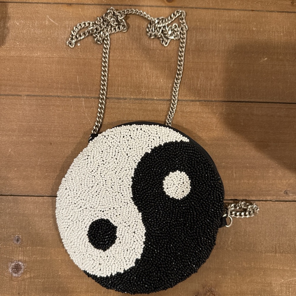Yin Yang Beaded Crossbody Bag